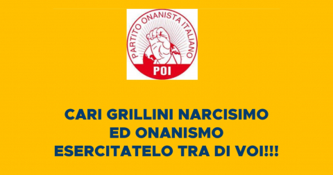 Rispetto! Cari grillini narcisismo ed onanismo esercitatelo tra di voi!!!