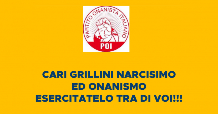 Rispetto! Cari grillini narcisismo ed onanismo esercitatelo tra di voi!!!