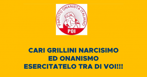 Rispetto! Cari grillini narcisismo ed onanismo esercitatelo tra di voi!!!