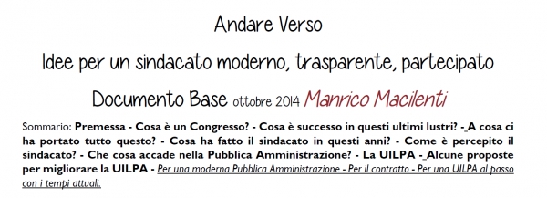 Andare Verso - Il Documento Base