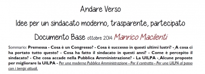 Andare Verso - Il Documento Base